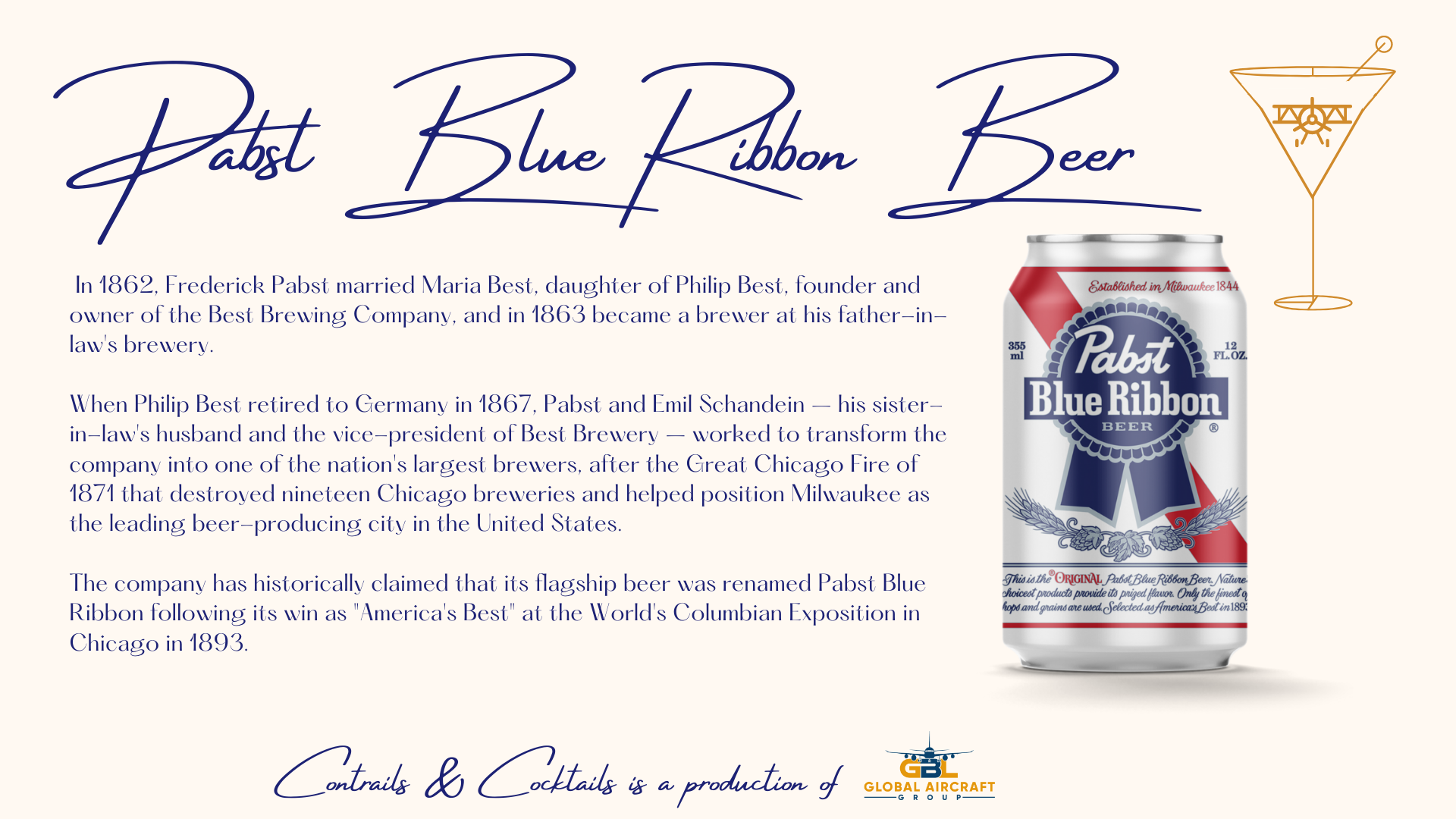 Contrails & Cocktails - Pabst Blue Ribbon Beer